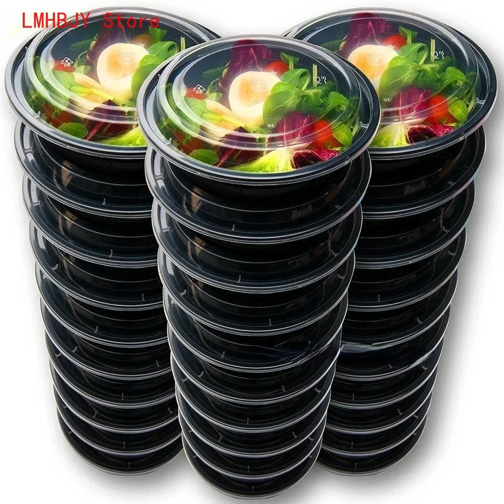 Meal Prep Lunch Boxes - ふた付きプラスチック製食品容器,食品調理容器,ポータブル弁当弁当箱,1コンパートメント,円形または正方形の弁当箱,屋外