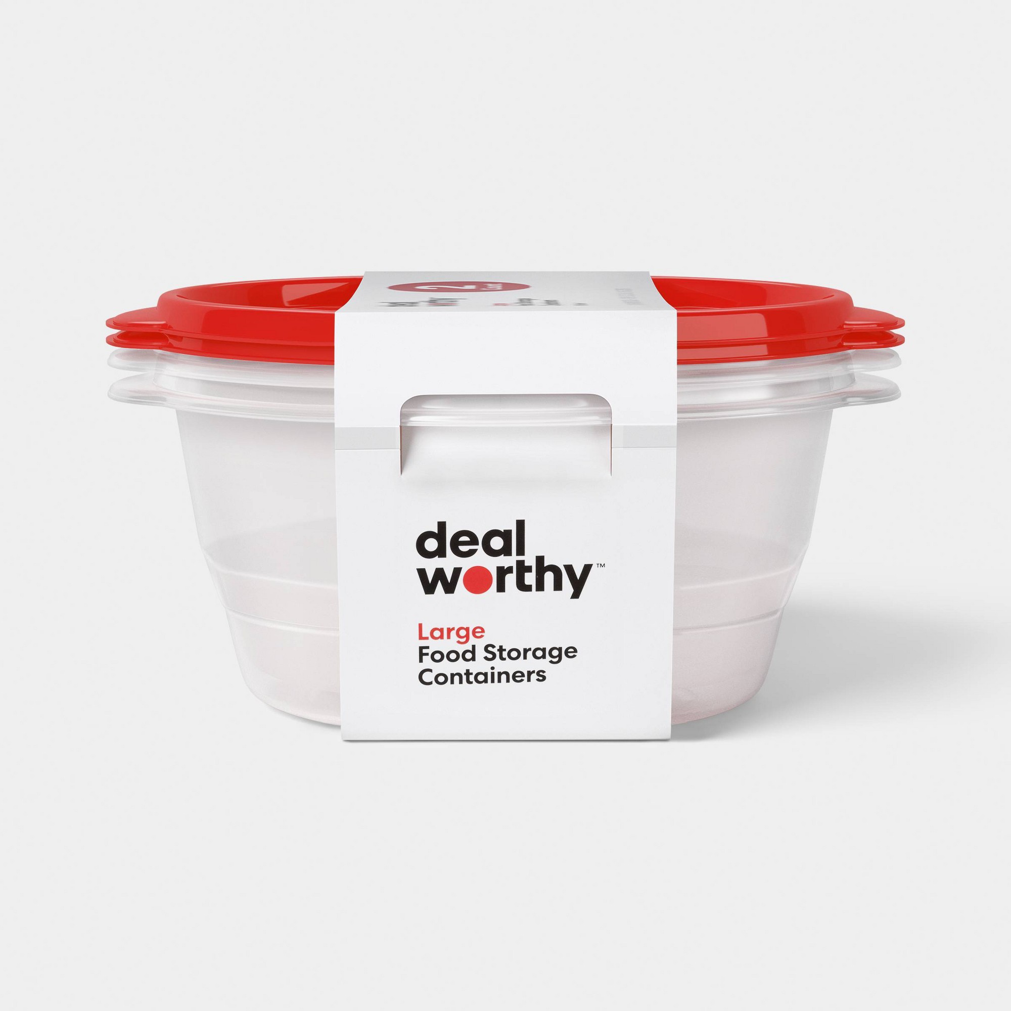 Meal Prep Kitchen - 2ct大型丸型食品保存容器 128オンス 透明プラスチック蓋付き ミールプレップ パントリー キッチン整理用