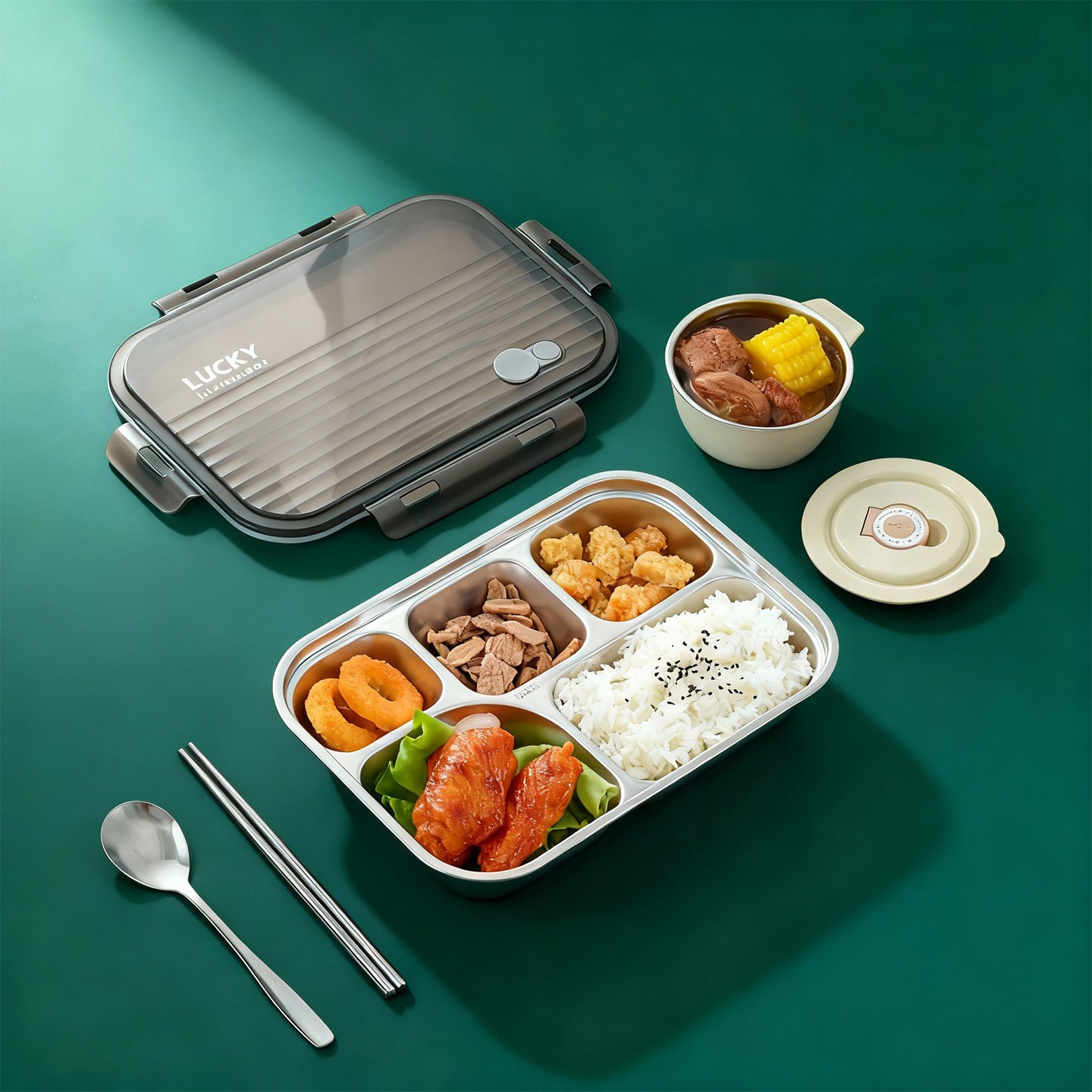 304ステンレス製分割弁当箱、携帯用密閉フルーツサラダフード - Meal Prep Lunch Boxes のレビューと価格