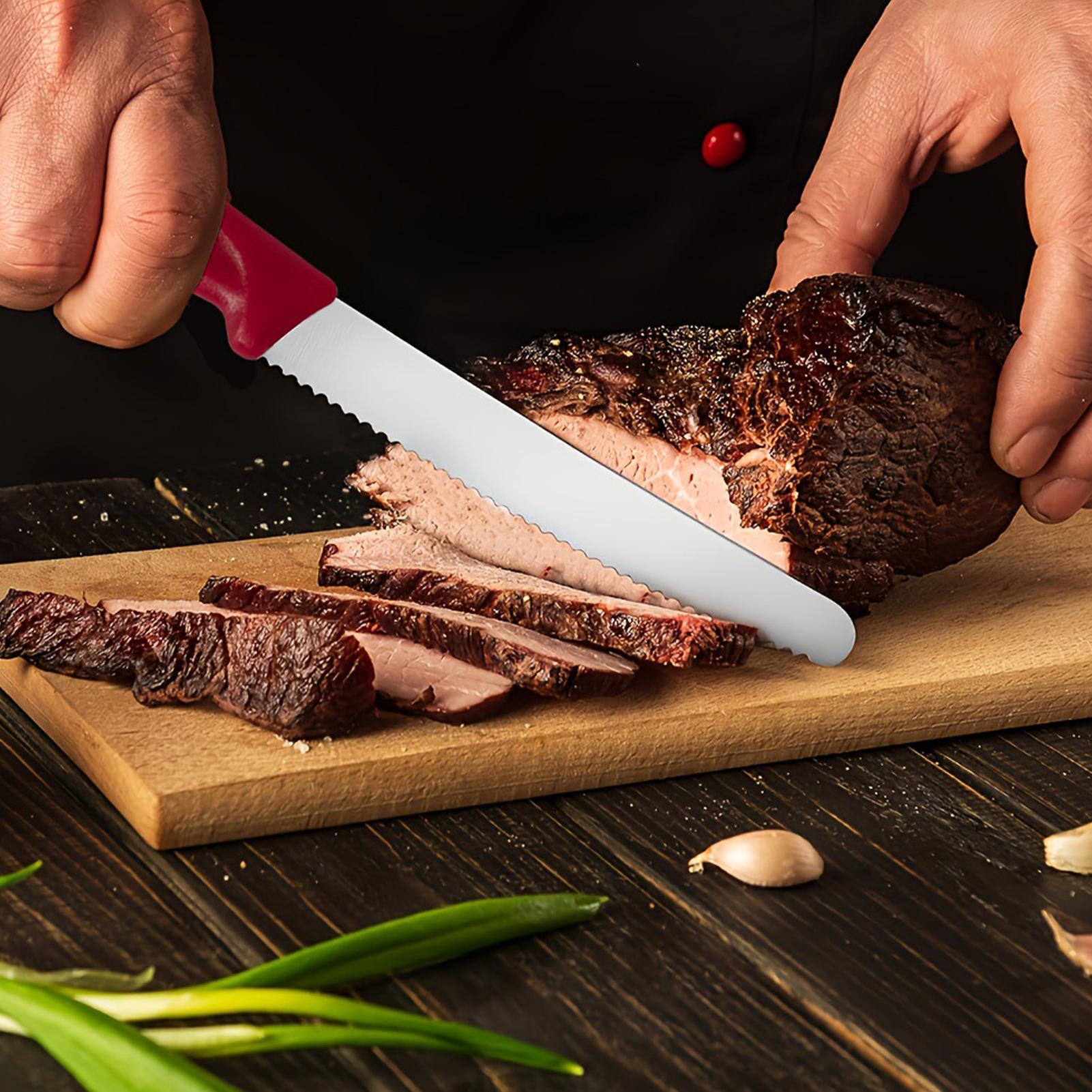 鋸歯状ステーキカッター 5 個ステンレス鋼鋸歯状の正確な切断 - Meal Prep Kitchen のレビューと価格
