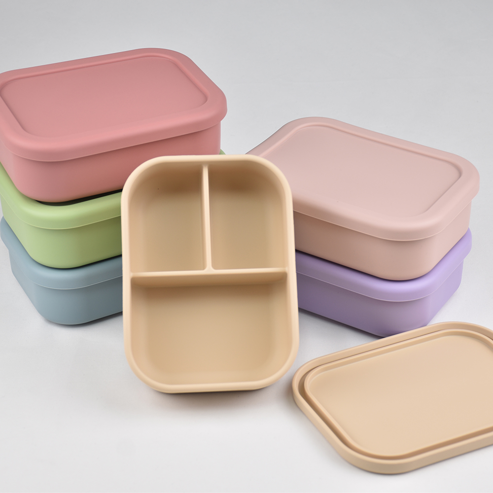 3つのコンパートメントに分かれた食品グレードシリコン製弁当箱 - Meal Prep Lunch Boxes のレビューと価格