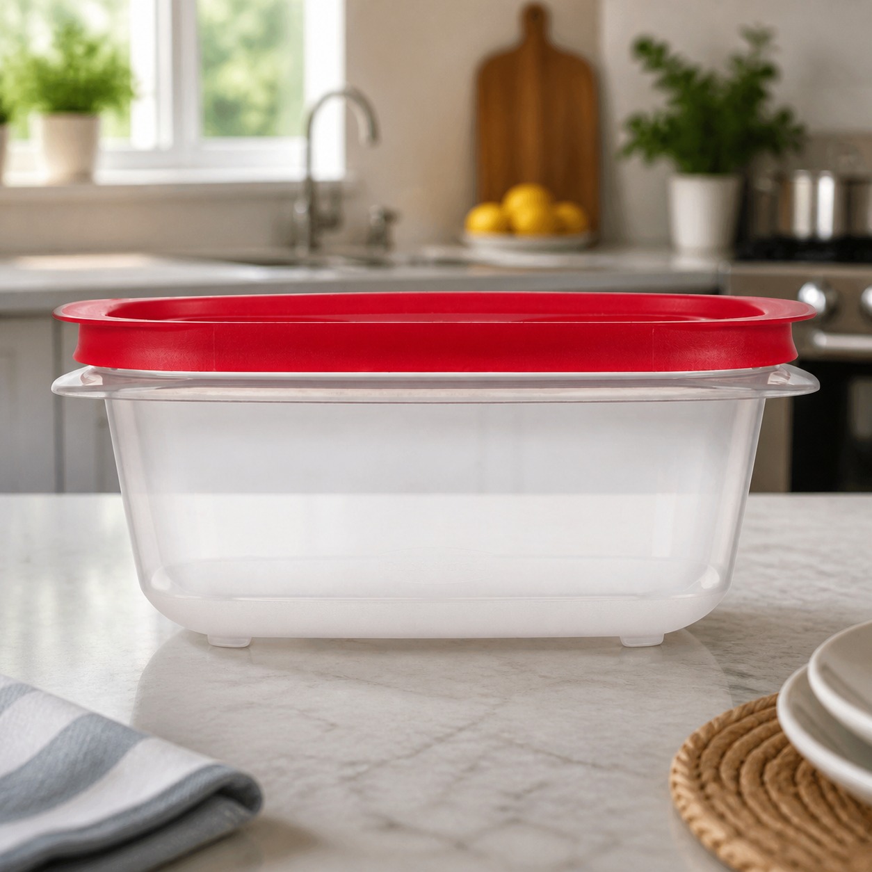 赤い長方形の食品保存容器、キッチンでの食事の準備に便利な蓋付 - Meal Prep Kitchen のレビューと価格