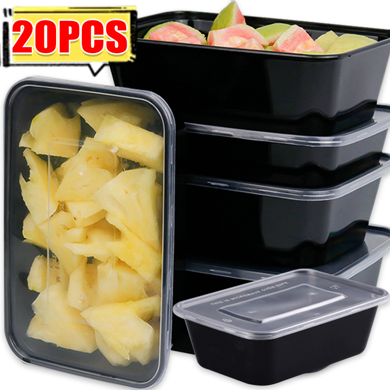 10/20x 食品保存容器 蓋付き 食事準備容器 使い捨て漏 - Meal Prep Lunch Boxes のレビューと価格