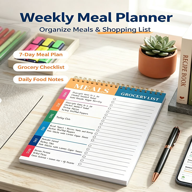 週間食事計画ノートパッド 5.6x8.5インチ、50ページ、 - Food Prep Mat のレビューと価格
