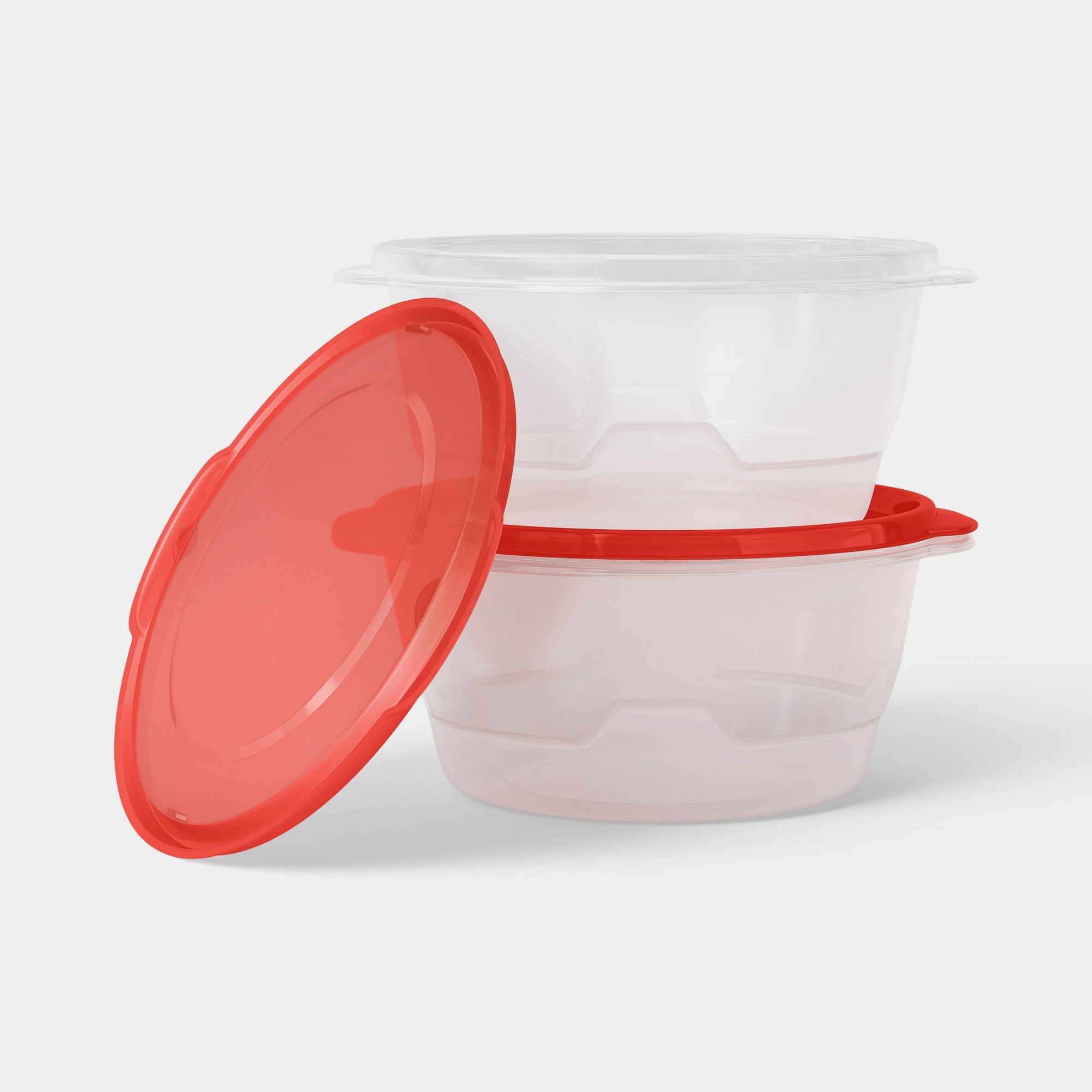 2ct大型丸型食品保存容器 128オンス 透明プラスチック蓋 - Meal Prep Kitchen のレビューと価格