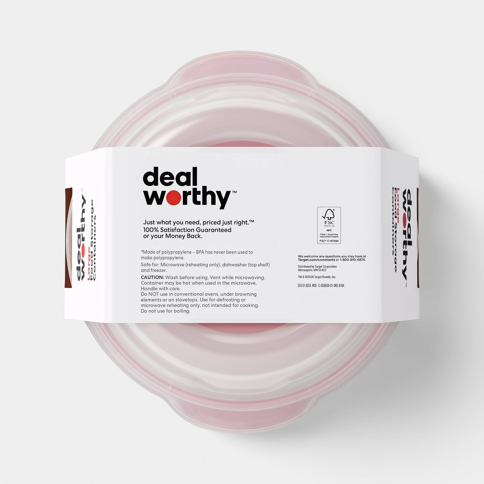 2ct大型丸型食品保存容器 128オンス 透明プラスチック蓋 - Meal Prep Kitchen のレビューと価格