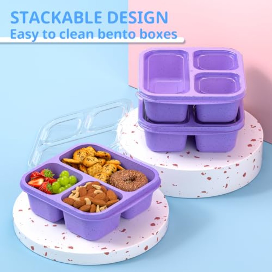スナックボックス 3 パック - 3 つのコンパートメントが - Meal Prep Lunch Boxes のレビューと価格