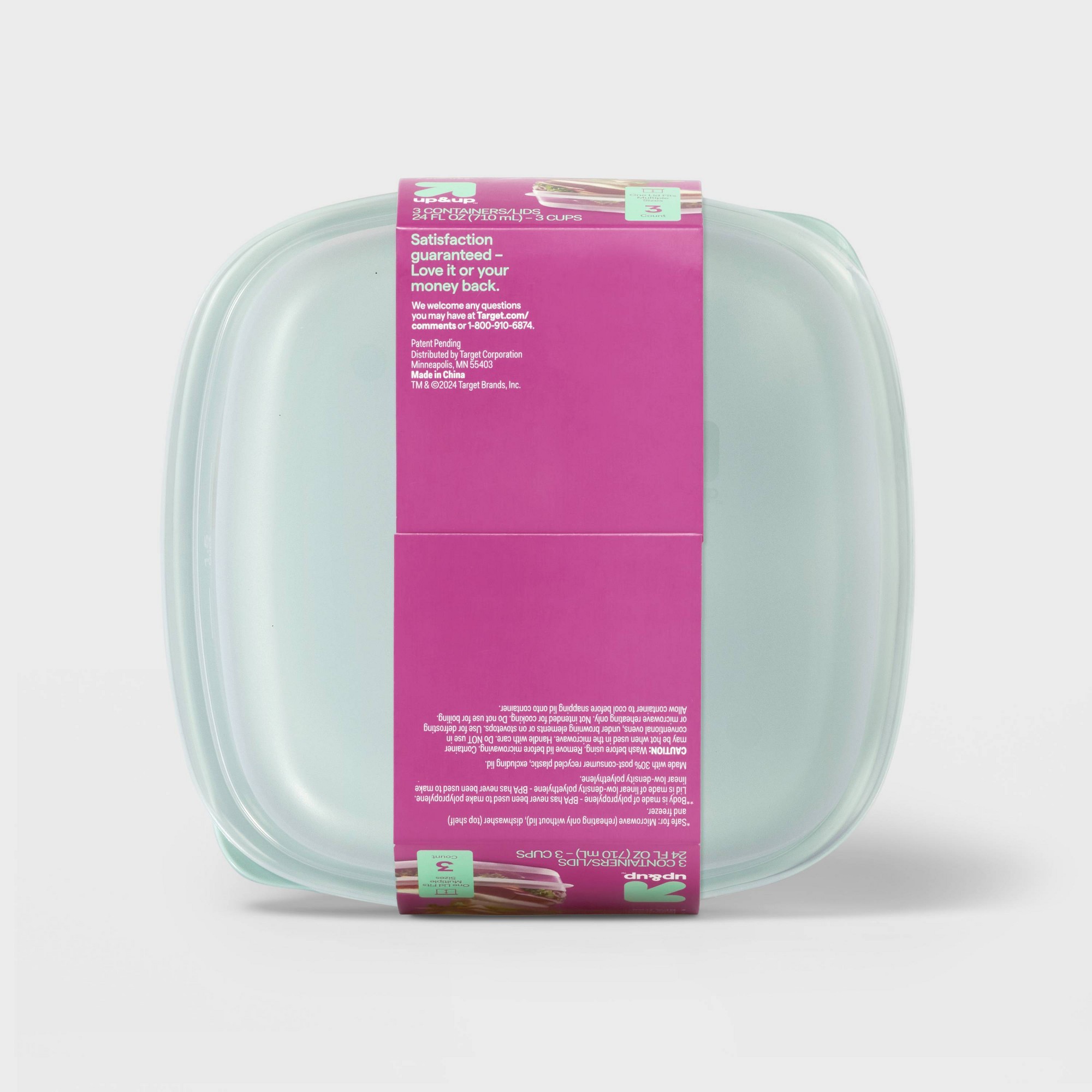 3立方インチの正方形食品保存容器、スナップ蓋付き、キッチン整 - Meal Prep Kitchen のレビューと価格
